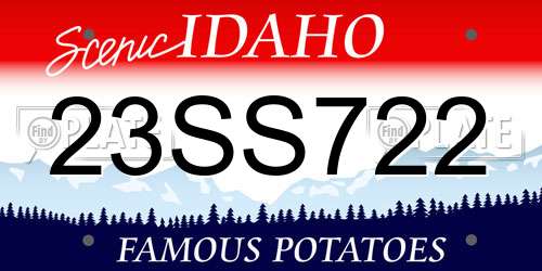 23SS722 Idaho License Plate