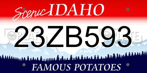 23ZB593 Idaho License Plate