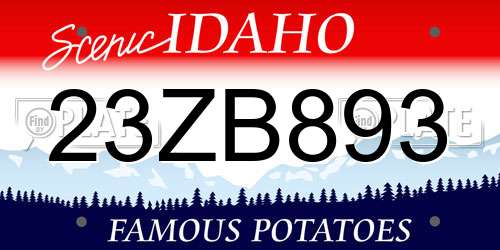 23ZB893 Idaho License Plate