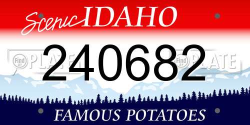 240682 Idaho License Plate