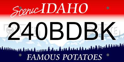 240BDBK Idaho License Plate