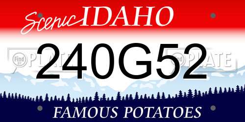 240G52 Idaho License Plate