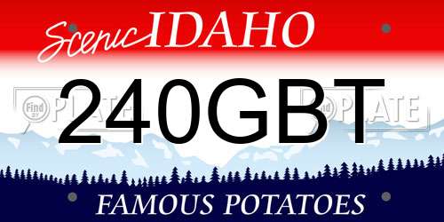 240GBT Idaho License Plate