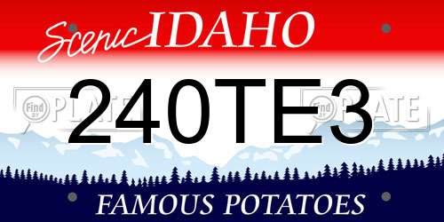 240TE3 Idaho License Plate