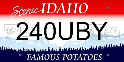 240UBY Idaho License Plate