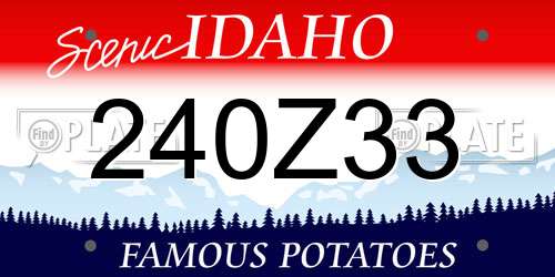 240Z33 Idaho License Plate