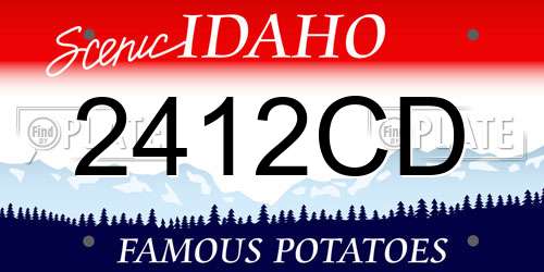 2412CD Idaho License Plate