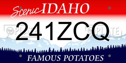 241ZCQ Idaho License Plate