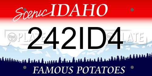 242ID4 Idaho License Plate