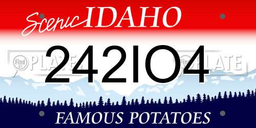 242IO4 Idaho License Plate