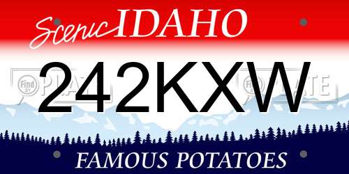242KXW Idaho License Plate