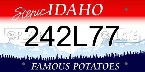 242L77 Idaho License Plate
