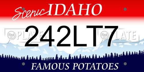 242LT7 Idaho License Plate