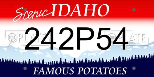 242P54 Idaho License Plate