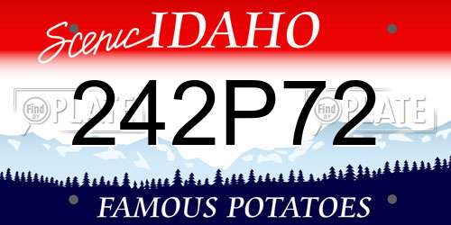 242P72 Idaho License Plate