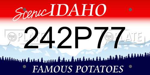 242P77 Idaho License Plate