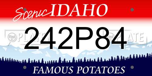 242P84 Idaho License Plate