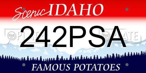 242PSA Idaho License Plate