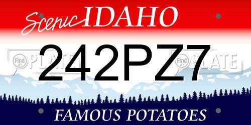 242PZ7 Idaho License Plate