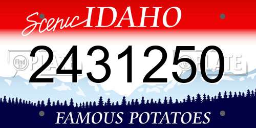 2431250 Idaho License Plate