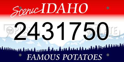 2431750 Idaho License Plate