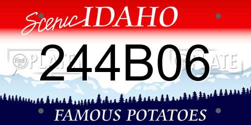 244B06 Idaho License Plate