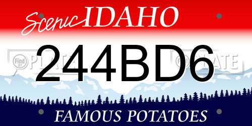 244BD6 Idaho License Plate