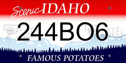 244BO6 Idaho License Plate