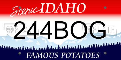 244BOG Idaho License Plate