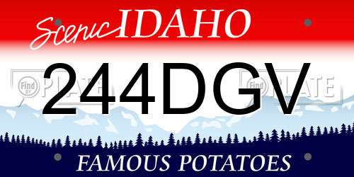 244DGV Idaho License Plate