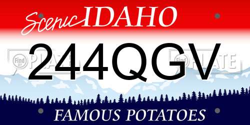 244QGV Idaho License Plate