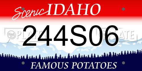244S06 Idaho License Plate