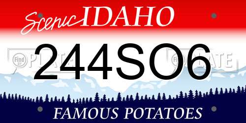 244SO6 Idaho License Plate