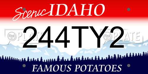 244TY2 Idaho License Plate