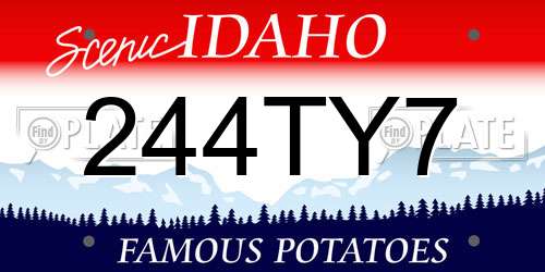 244TY7 Idaho License Plate