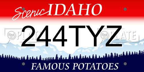 244TYZ Idaho License Plate