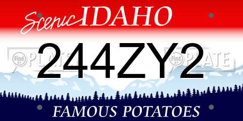 244ZY2 Idaho License Plate