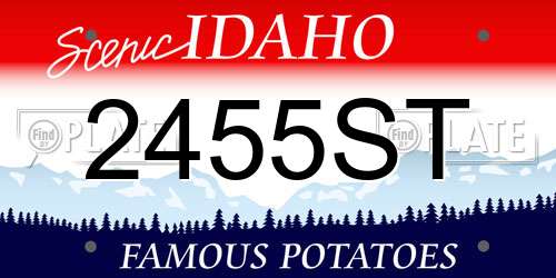 2455ST Idaho License Plate