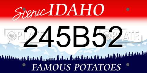 245B52 Idaho License Plate