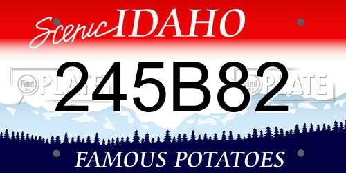 245B82 Idaho License Plate