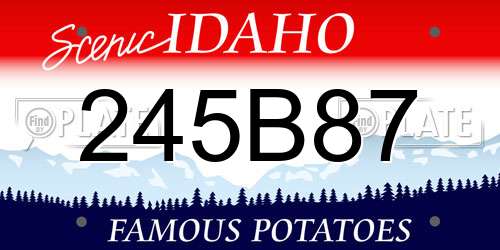 245B87 Idaho License Plate