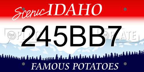 245BB7 Idaho License Plate