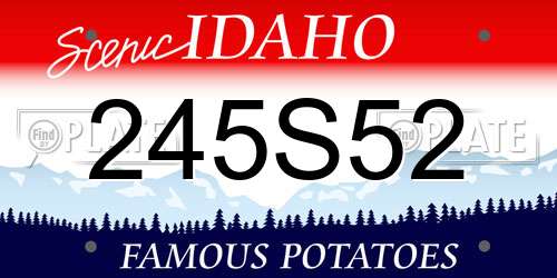 245S52 Idaho License Plate