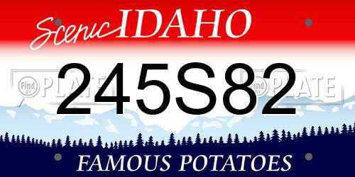 245S82 Idaho License Plate