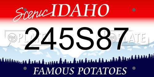 245S87 Idaho License Plate