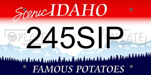 245SIP Idaho License Plate