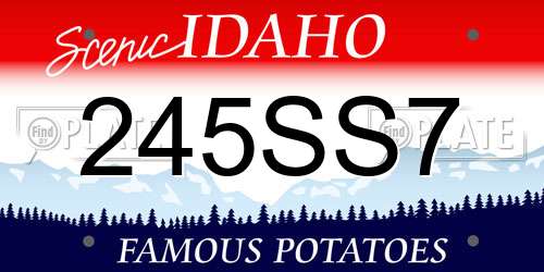 245SS7 Idaho License Plate