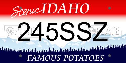 245SSZ Idaho License Plate