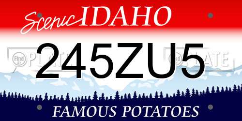 245ZU5 Idaho License Plate