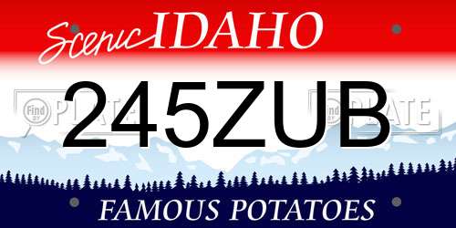 245ZUB Idaho License Plate